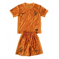 Camisa de Futebol França Goleiro Equipamento Secundário Infantil Europeu 2024 Manga Curta (+ Calças curtas)